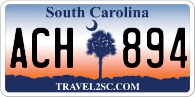 SC license plate ACH894