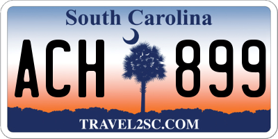 SC license plate ACH899