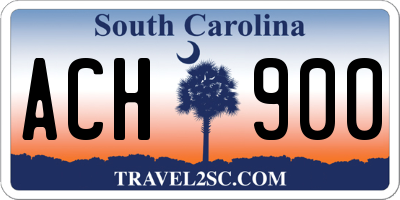 SC license plate ACH900