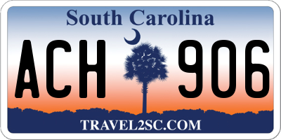 SC license plate ACH906