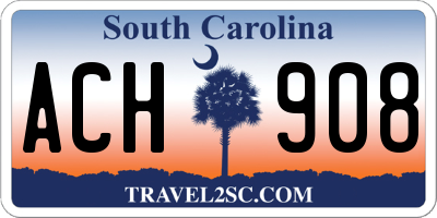 SC license plate ACH908