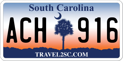SC license plate ACH916