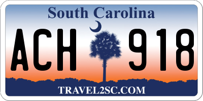 SC license plate ACH918