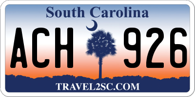 SC license plate ACH926