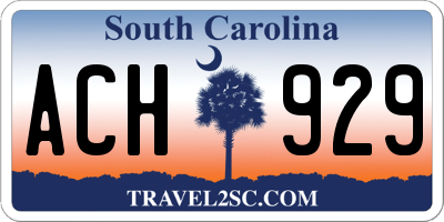 SC license plate ACH929