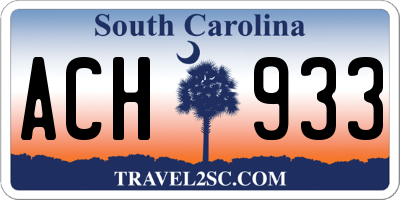 SC license plate ACH933