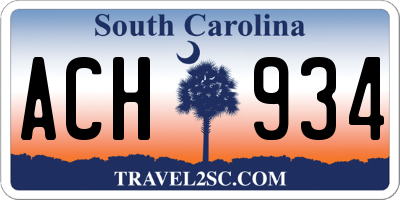 SC license plate ACH934