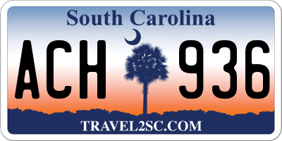 SC license plate ACH936