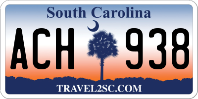 SC license plate ACH938