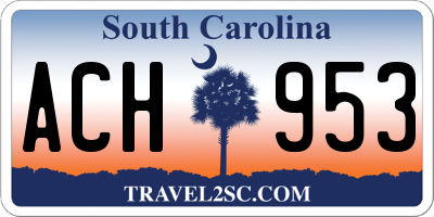SC license plate ACH953