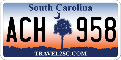 SC license plate ACH958