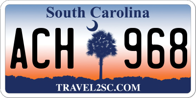 SC license plate ACH968