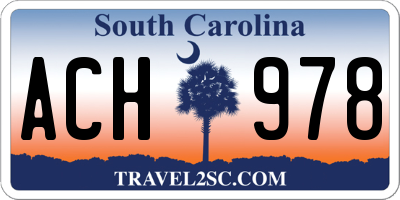 SC license plate ACH978