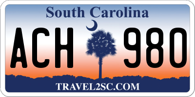 SC license plate ACH980