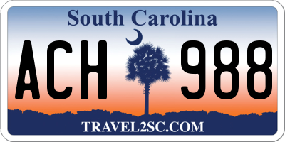 SC license plate ACH988