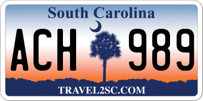 SC license plate ACH989