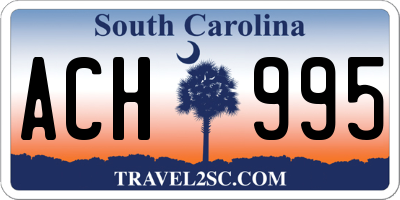 SC license plate ACH995
