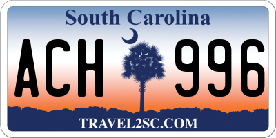 SC license plate ACH996