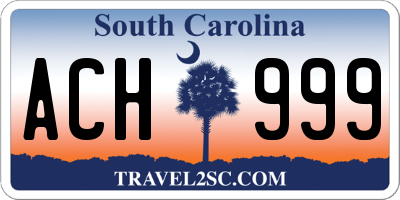 SC license plate ACH999