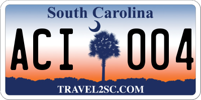 SC license plate ACI004