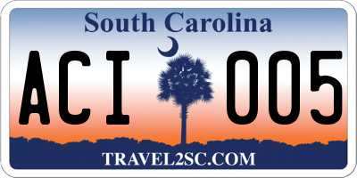 SC license plate ACI005