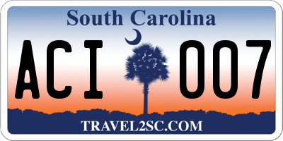SC license plate ACI007