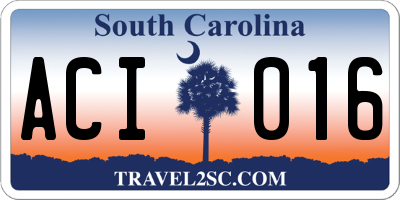 SC license plate ACI016