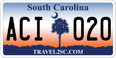 SC license plate ACI020