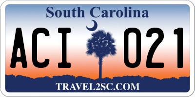 SC license plate ACI021