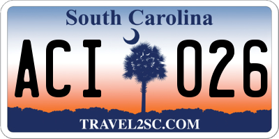 SC license plate ACI026
