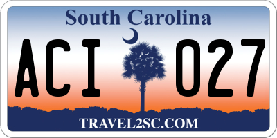 SC license plate ACI027
