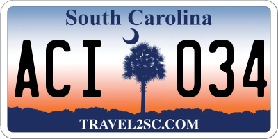 SC license plate ACI034