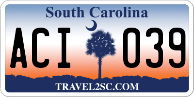 SC license plate ACI039