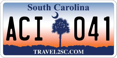 SC license plate ACI041
