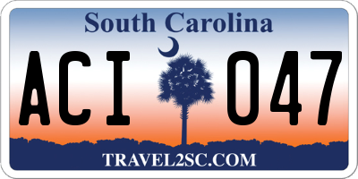 SC license plate ACI047