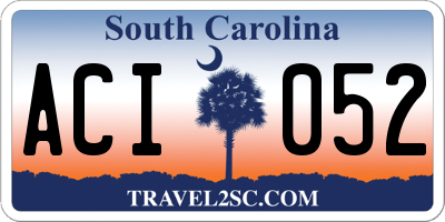 SC license plate ACI052