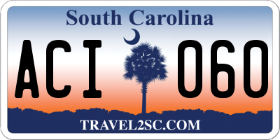 SC license plate ACI060