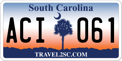 SC license plate ACI061