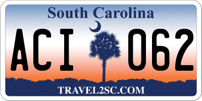 SC license plate ACI062