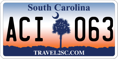 SC license plate ACI063