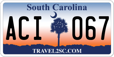 SC license plate ACI067