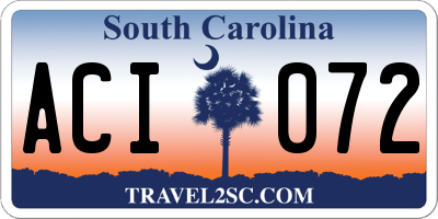 SC license plate ACI072