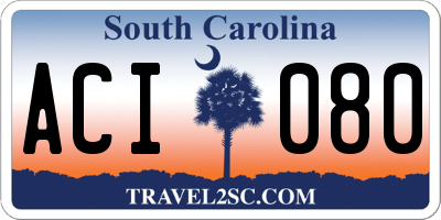 SC license plate ACI080