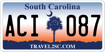 SC license plate ACI087