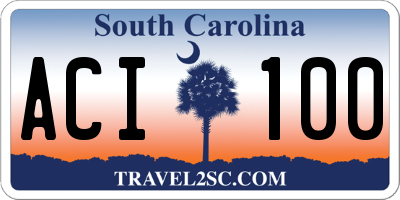 SC license plate ACI100