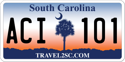 SC license plate ACI101