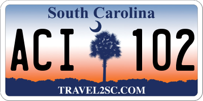 SC license plate ACI102