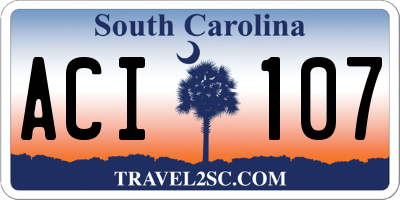 SC license plate ACI107