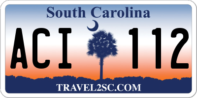 SC license plate ACI112