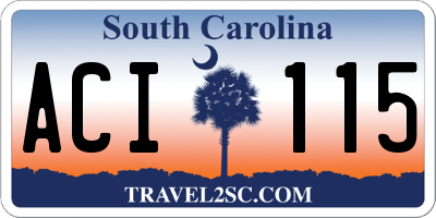 SC license plate ACI115